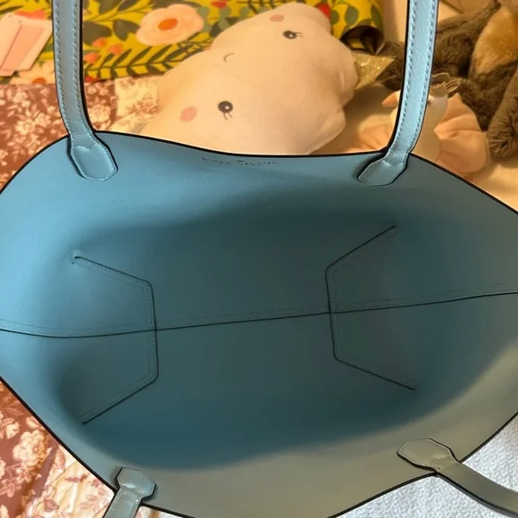 Kate Spade Reversible Dark Green/Light BlueTote Bag - Picture 3 of 5